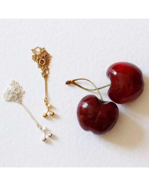 Lee Renee Metallic Cherry Necklace –