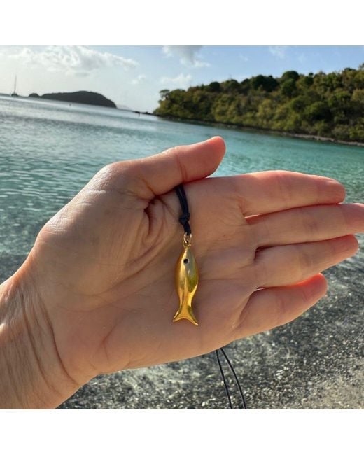 Lexi Jewelry Metallic Oro Maré Fish Necklace