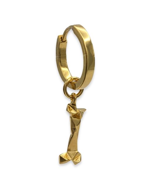 Frenvyrn Metallic Mars 18K Vermeil Dog Bone Huggie Hoop Earring Single for men