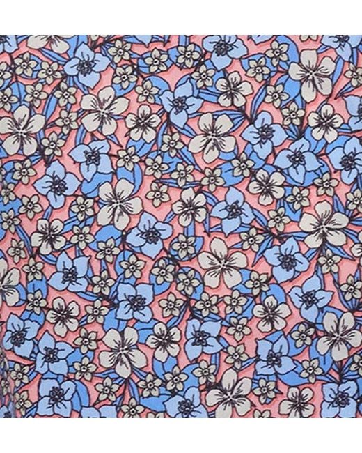 Lords of Harlech Blue Tim Floral Field Coral Printed Button Up Shirt for men