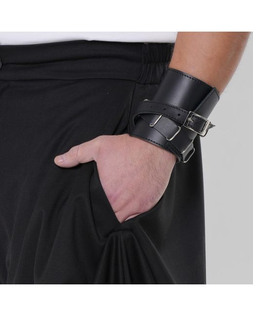 Metamorph Black Draped Harem Pants for men