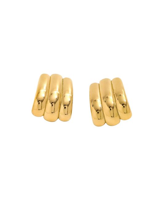 Bermuda Watch Company Metallic Annie Apple Phoebe Ribbed Oversized Studs
