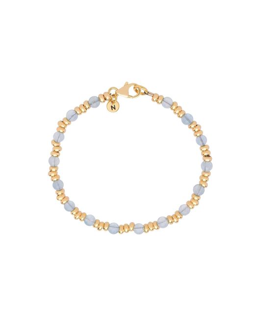 Nellou Jewellery Metallic Gem Aquamarine Bracelet Birthstone March Plated Sterling