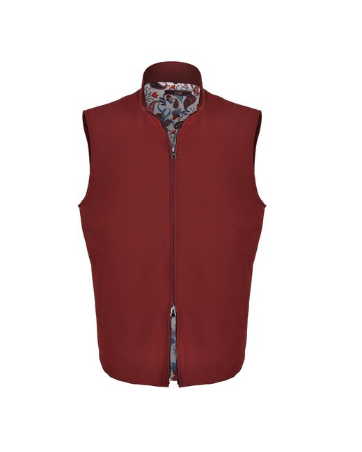 DAVID WEJ Red Ashford Relaxed Gilet for men