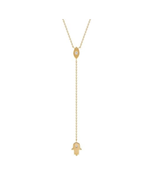 Karma and Luck Metallic Gracious Guardian Evil Eye & Hamsa Necklace