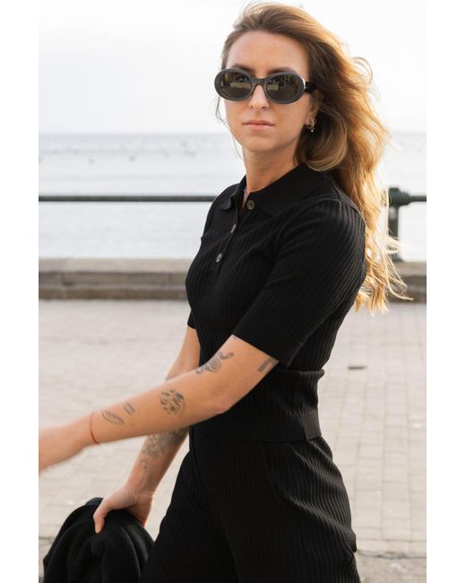 SALANIDA Blue Madonna Polo Top