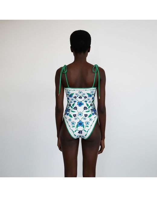 Jessie Zhao New York Green Eden Reversible One Piece Swimsuit