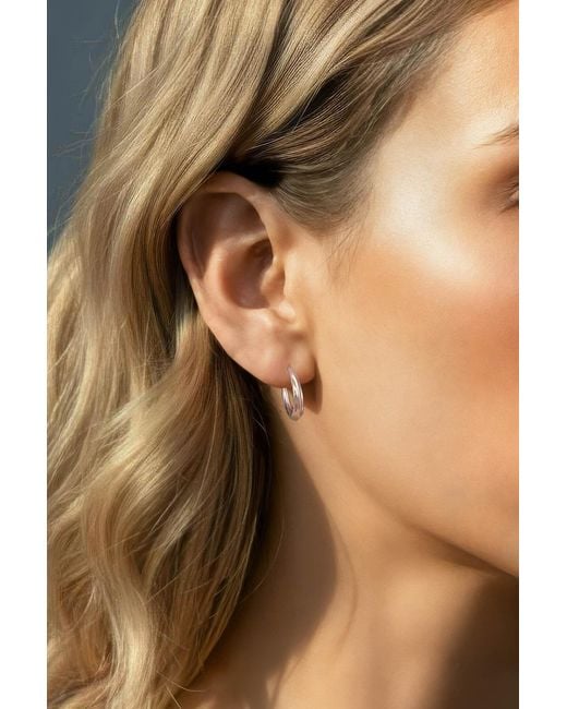 Astor & Orion Metallic Crescent Hoops Small