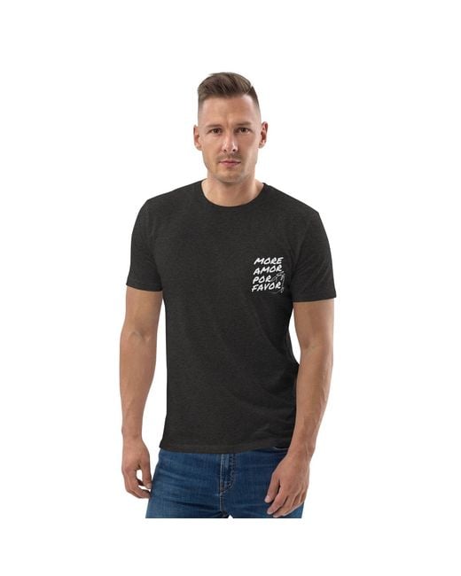 Anchor and Crew Black Heather Nine More Amor Por Favor Editions Organic Cotton T-Shirt for men
