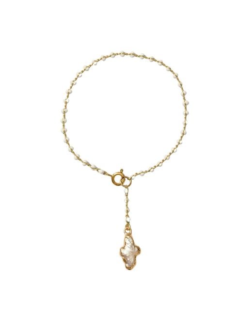 Alexie of Athens Brown Delphi Freshwater Pearl Cross Bracelet