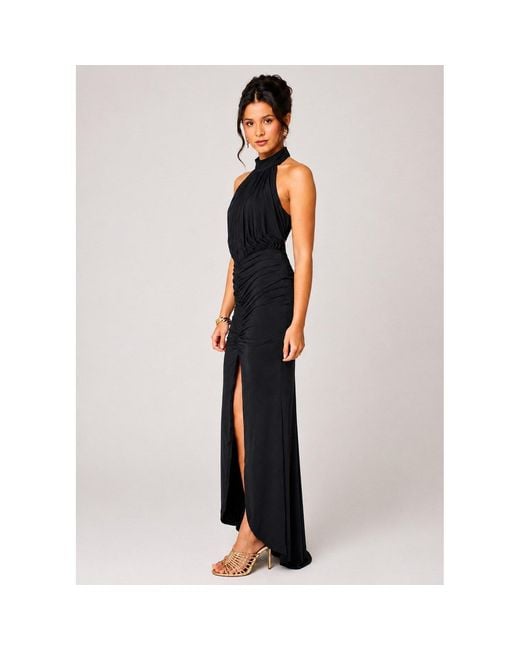 Monice London Black Selene- Backless & Bra Friendly Halter Maxi Dress