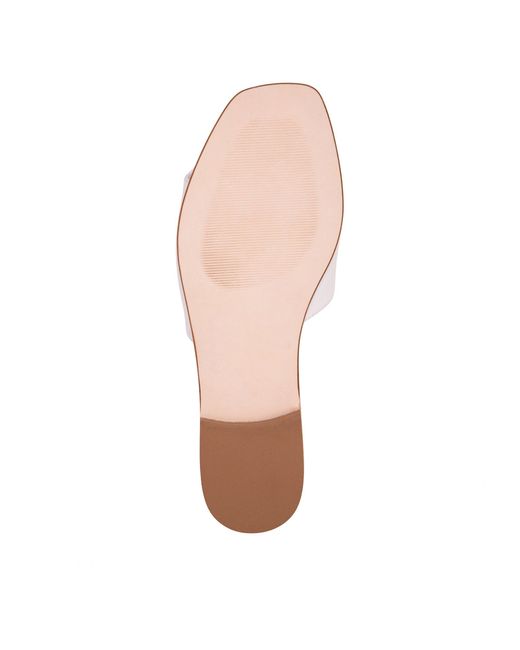 Beautiisoles by Robyn Shreiber Made in Italy White Adeline Flat Leather Slide Comfortable & Dressy Wedding & Day & Evening