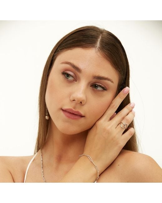 Spero London Metallic Intercepting Circles New Sterling Ring