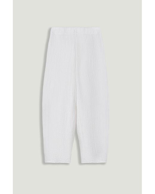 Nocturne White Relaxed Linen Pants