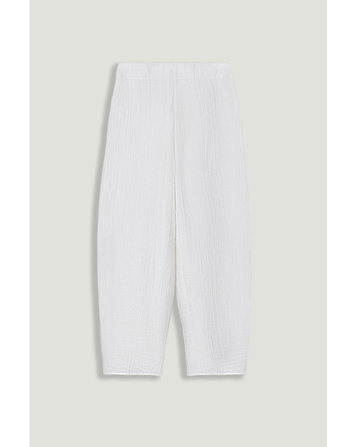 Nocturne White Relaxed Linen Pants