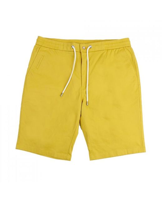 DAVID WEJ Yellow Plain Drawstring Shorts – for men