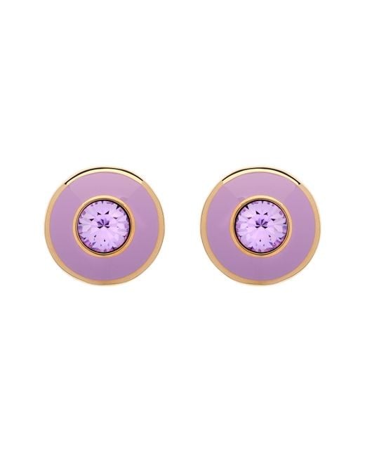 Emma Holland Jewellery Purple Lilac Amethyst Disc Clip Earrings