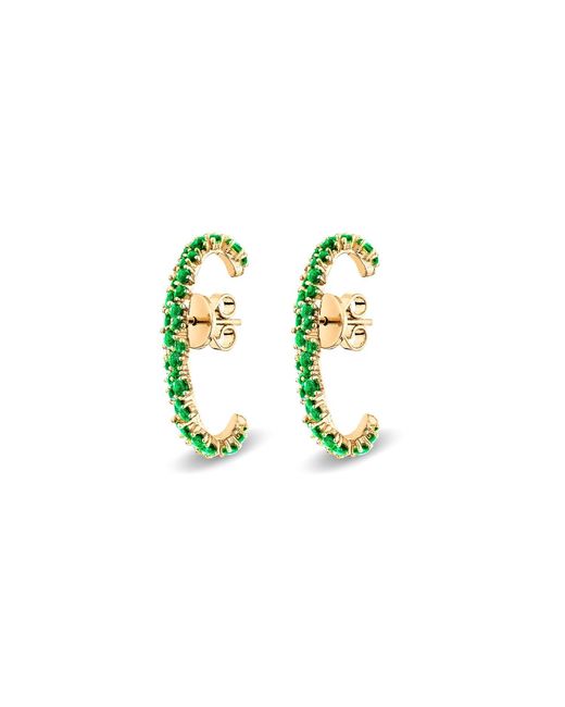 SALLY SKOUFIS Metallic Cosmic Earring With Made Emeralds