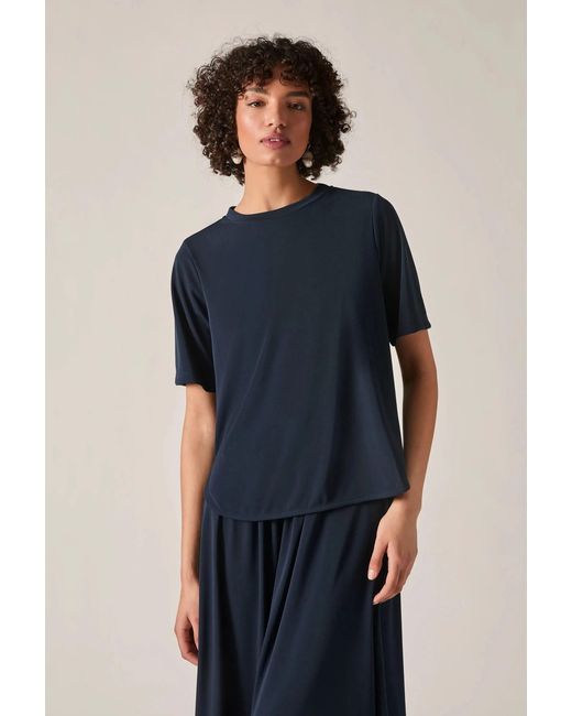 James Lakeland Blue Jersey Relaxed Top