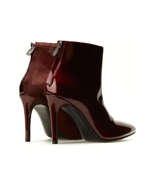 Rosamund Muir London Brown Paulina Duo Texture Burgundy Boots
