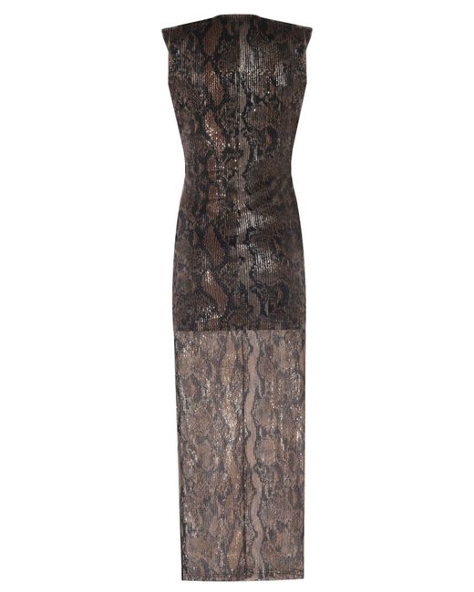 No'design Brown Borgia Cut-Out Long Dress