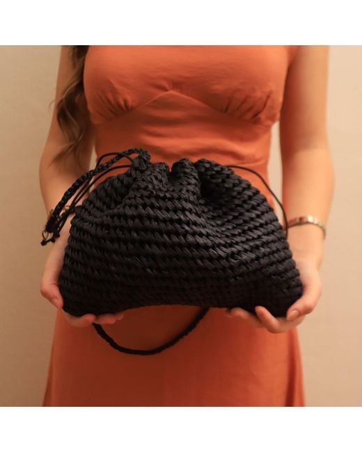 Springmoonatelier Black Handmade Raffia Shoulder And Crossbody Bag – Chic And Elegant