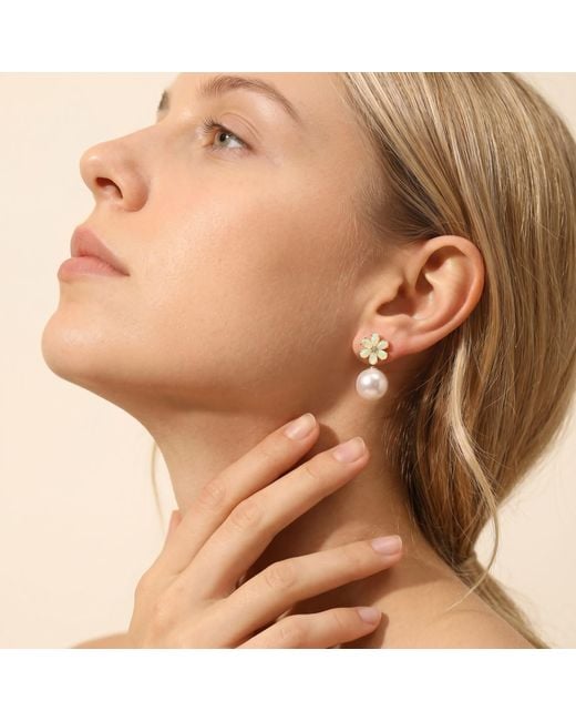 Kai Fine Jewelry Metallic Solid Natural Opal, Diamond & Freshwater Pearl Convertible Flora Drop Earrings