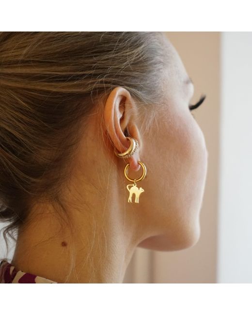 Smilla Brav Metallic Earrings Kitty Cat