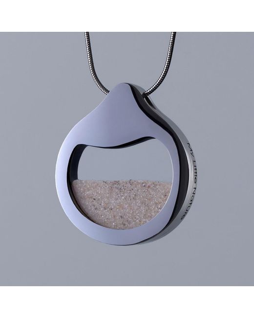 My Little Nature Blue Neutrals Handcrafted Designer Necklace With Natural Beach Sand – Vacation-Inspired Jewelry Pendant