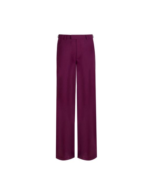 Gunda Hafner Ltd Purple Burgundy Mid Rise Straight Leg Merino Trousers