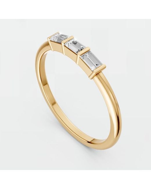 Aya Fine Jewelry Metallic 0.26 Cwt Baguette Cut Lab Diamond Ring