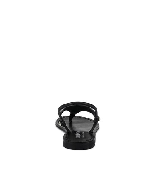 Rag & Co Black Madeline Flat Thong Sandals By Rag & Co