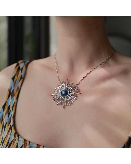 Retro Chic White Dandelion Necklace