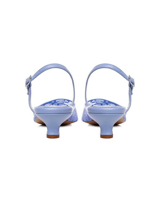 Ginissima Blue Ines Lace Slingbacks