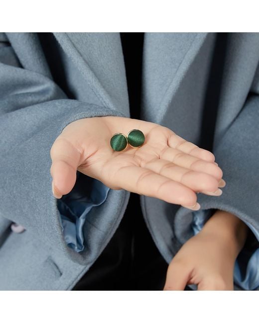 Soft Strokes Silk Green Pure Silk Brocade Earrings