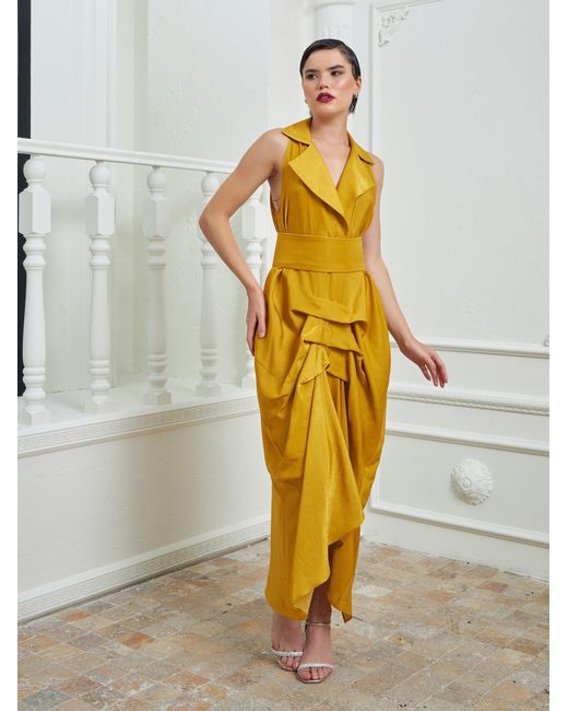 Lumina Eligma Yellow The Tuxedo Dress