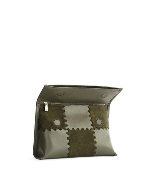 Orange Cube Green Square Stitch Messenger Bag