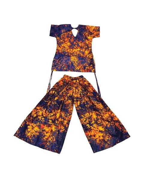 Chuks Collins Blue Ajah Collection – Wide-Leg Pants