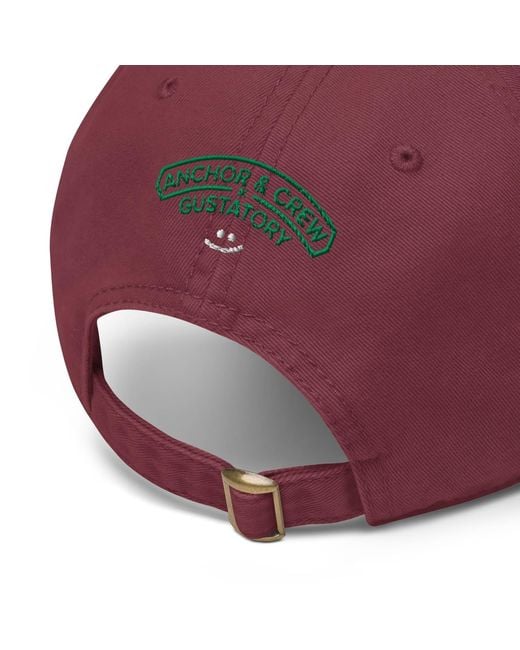 Anchor and Crew Burgundy Gustatory Single Origin. Cotton Embroidered Cap