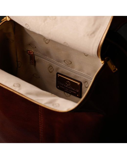 Time Resistance Brown Leather Backpack