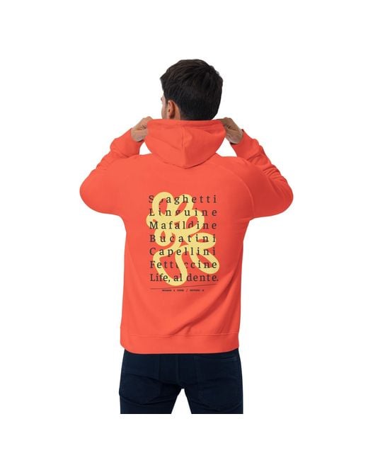 Anchor and Crew Red Burnt Eleven Life, Al Dente Editions Organic Cotton Hoodie for men