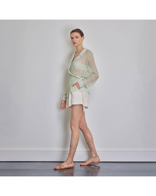 Anse Victorin Green Eva Silk Blouse
