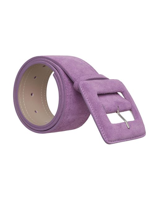 BeltBe Purple Suede Square Buckle Belt