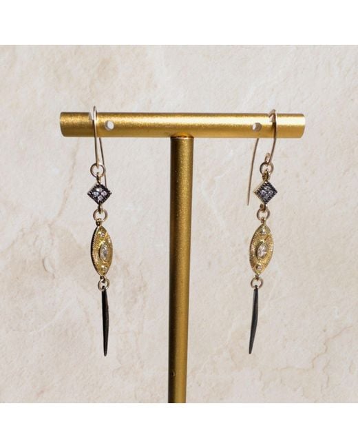 Rachel Nathan Metallic Angled Hook: Art Of Play Earrings