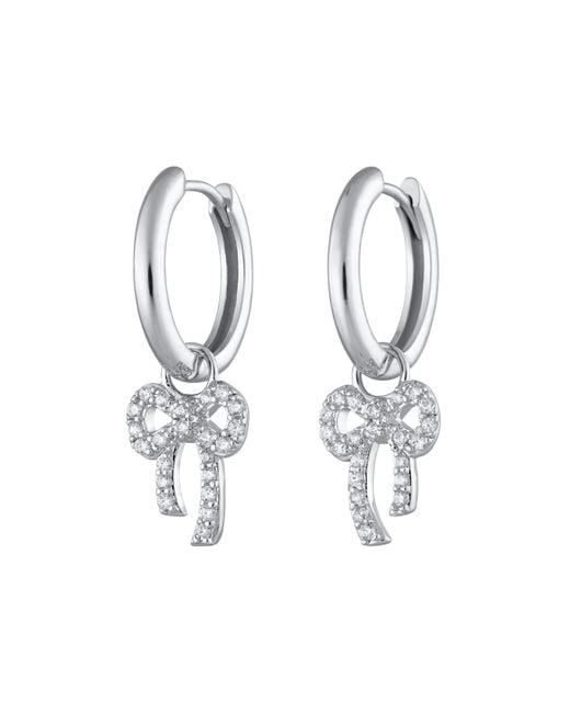 Scream Pretty Metallic Bow Charm Hoops