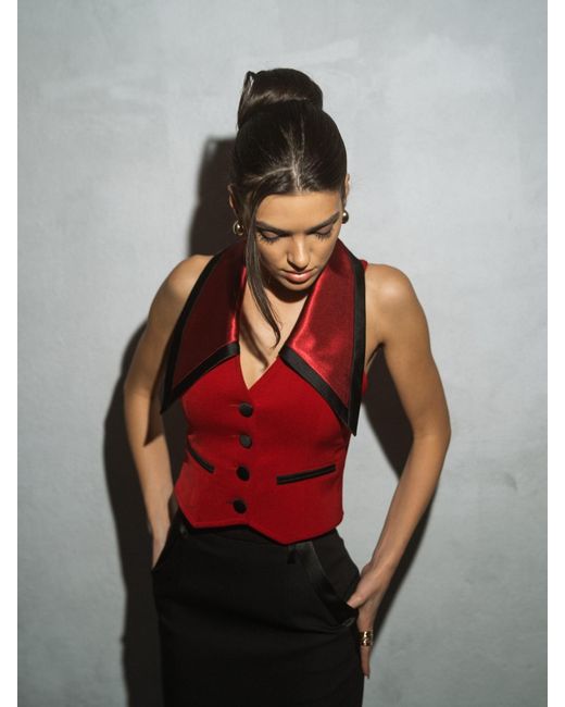 Tia Dorraine Born To Run Cropped Tailored Waistcoat, Fierce