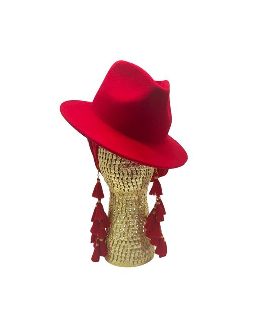 Julia Clancey Red Ruby Fifi Fedora & Chacha Turban Set