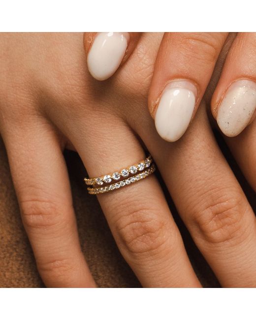 BLOOMTINE | Earth Angel HQ Metallic Illuminess Premium Vermeil Moissanite Combi Ring