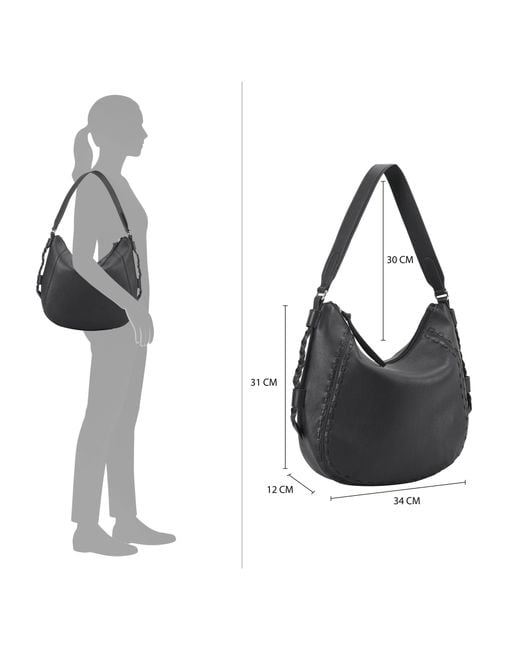 Lloyd Baker Black Penelope Leather Hobo/Shoulder Bag