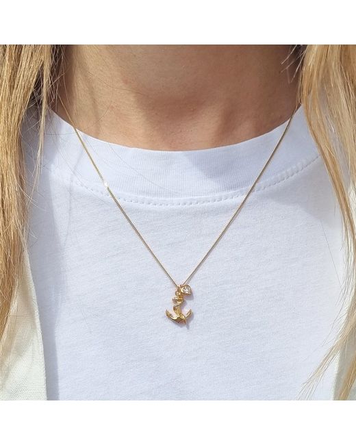 Lee Renee Metallic Anchor & Heart Diamond Necklace –